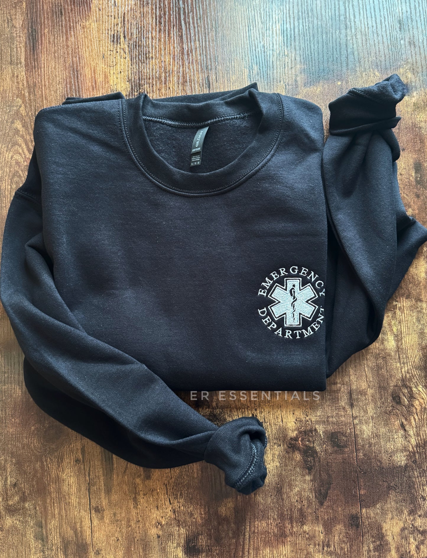 Embroidered Emergency Department Crewneck Sweatshirt