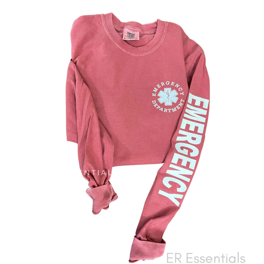 Emergency Department LONG SLEEVE (comfort colors) EMERGENCY SLEEVE