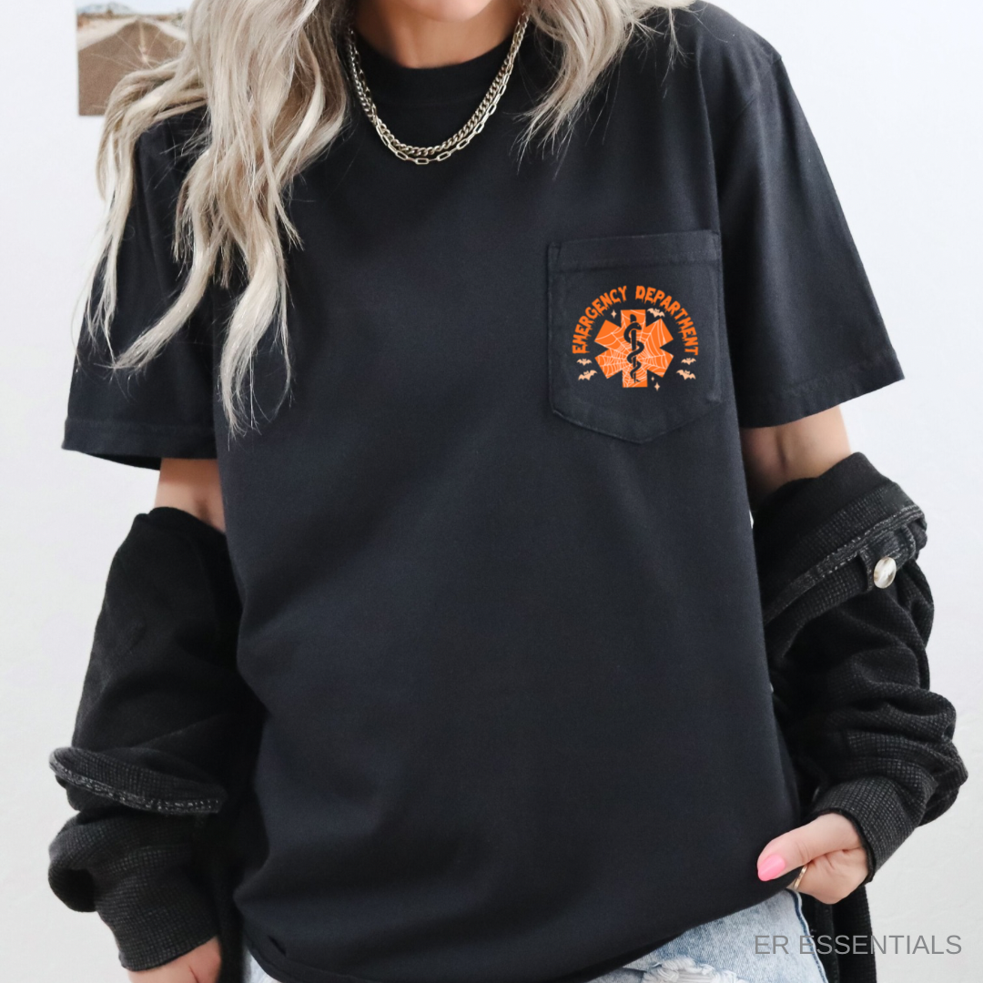 **PRE-ORDER SALE** HALLOWEEN EMERGENCY DEPARTMENT POCKET SHORT SLEEVE T-SHIRT