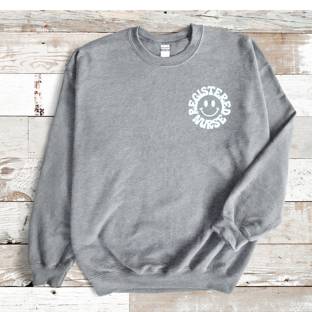 RN Smiley Crewneck Sweatshirt, Gildan