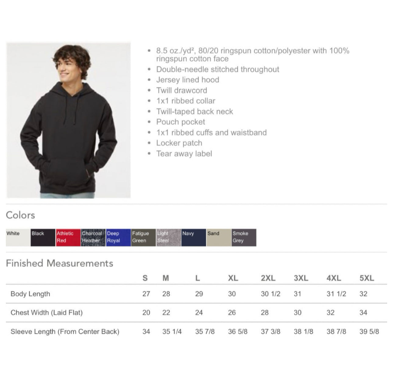 PULLOVER HOODED SWEATSHIRT (large back image) EMERGENCY DEPARTMENT