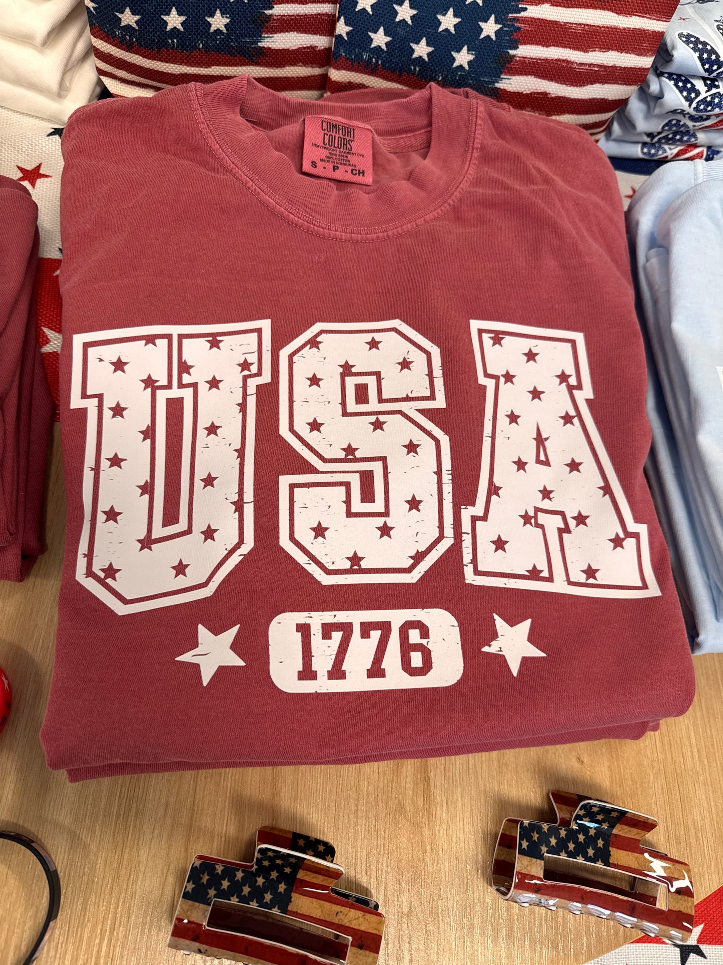 USA T-Shirt, Adult, Red