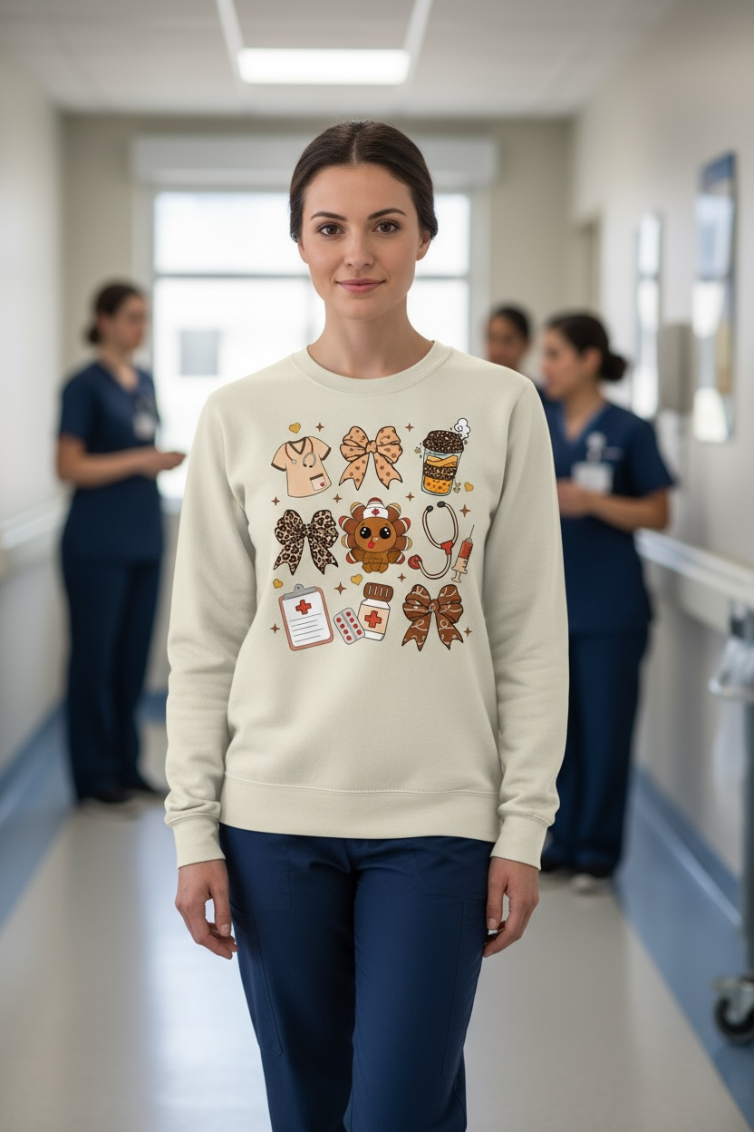 THANKSGIVING NURSE CREWNECK SWEATSHIRT