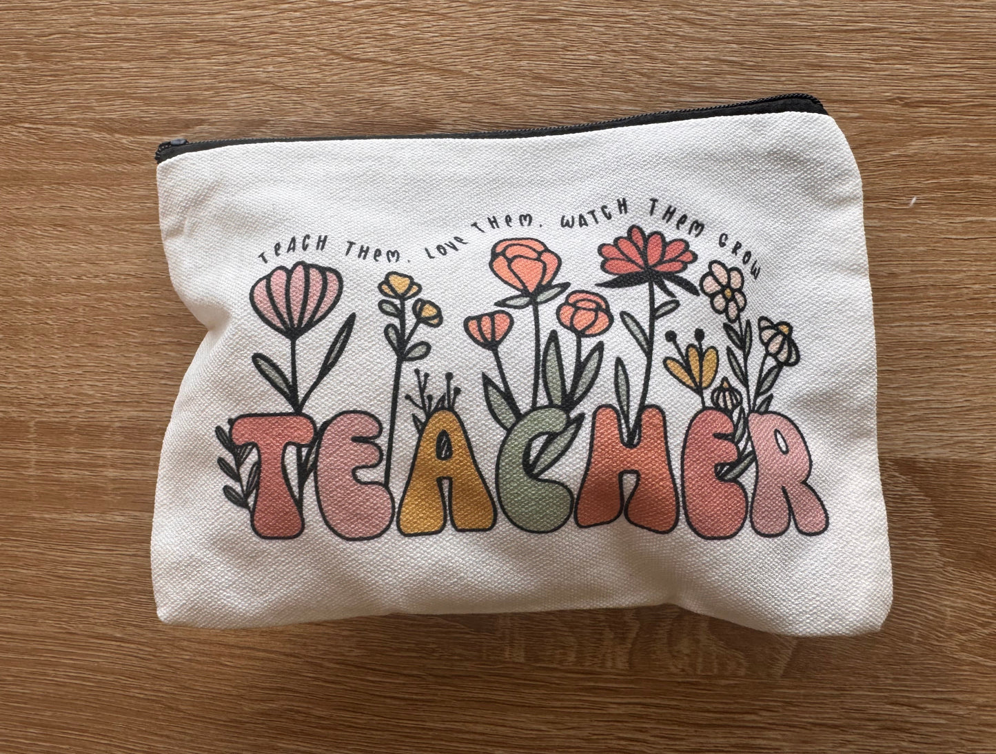 Teacher Canvas Zipper Bag