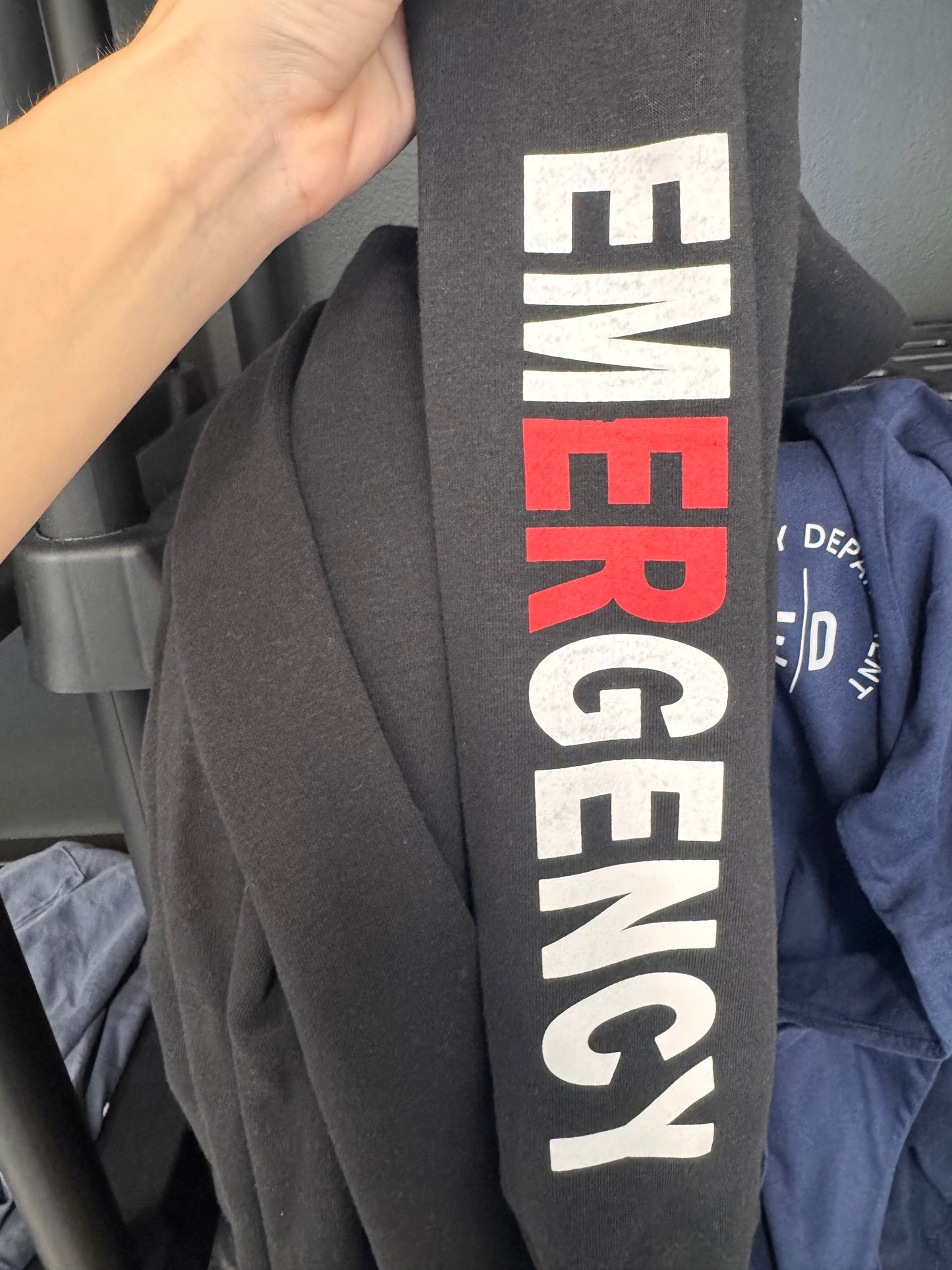 *OOPS* READY TO SHIP- Emergency Department Quarter Zip Sweatshirt- Two Toned Emergency Sleeve
