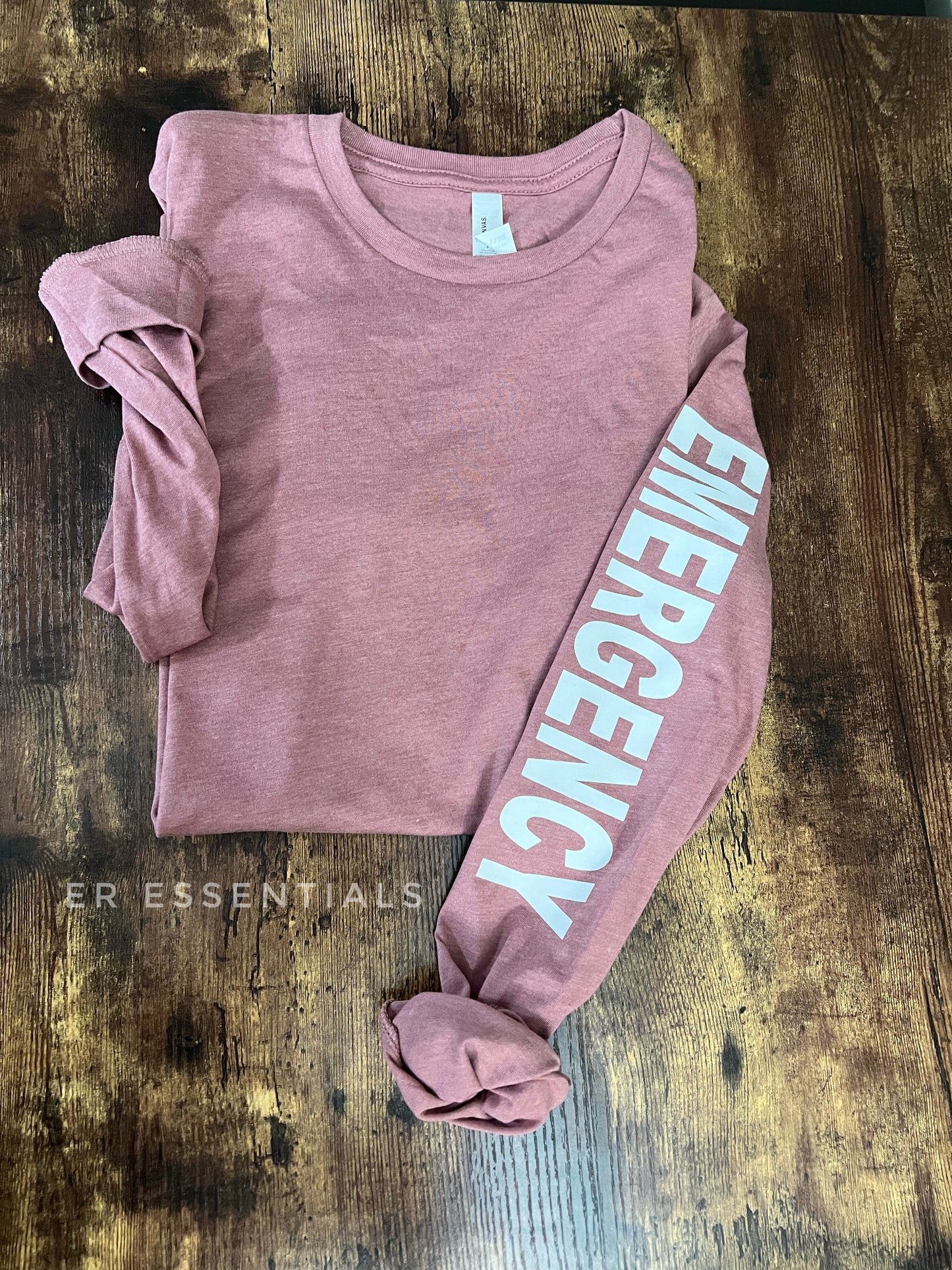 Long Sleeve Emergency Shirt- WHITE EMERGENCY, bella
