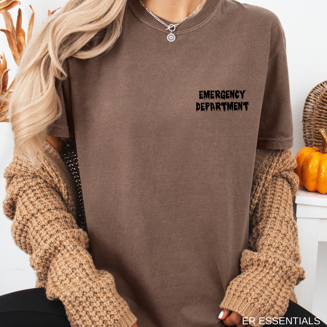 HALLOWEEN EMERGENCY DEPARTMENT SHORT SLEEVE T-SHIRT (comfort colors)