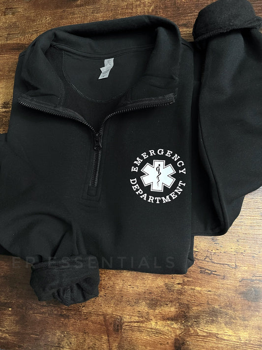 Emergency Department (circular image) Quarter Zip Sweatshirt