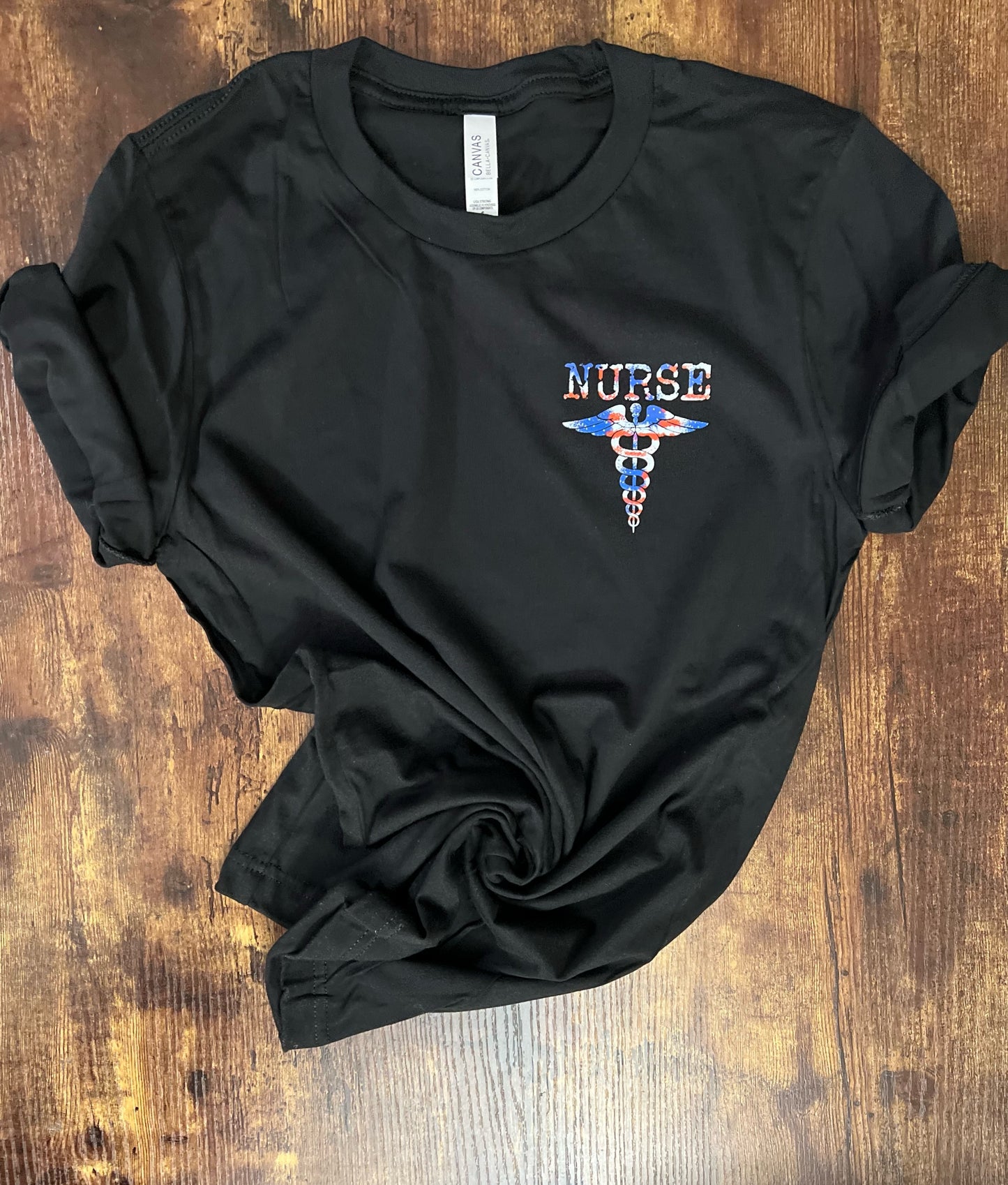 NURSE- AMERICAN FLAG MEDICAL CADUCEUS TEES