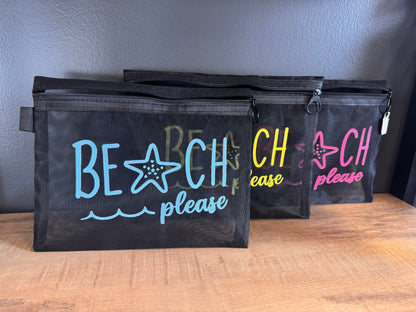 Mesh Zipper Bag- Beach Please