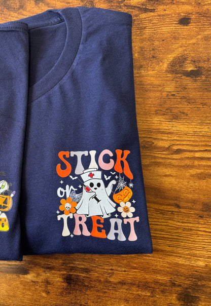 STICK OR TREAT- HALLOWEEN SHORT SLEEVE T-SHIRT