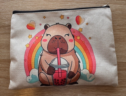 Capybara Canvas Zipper Bag