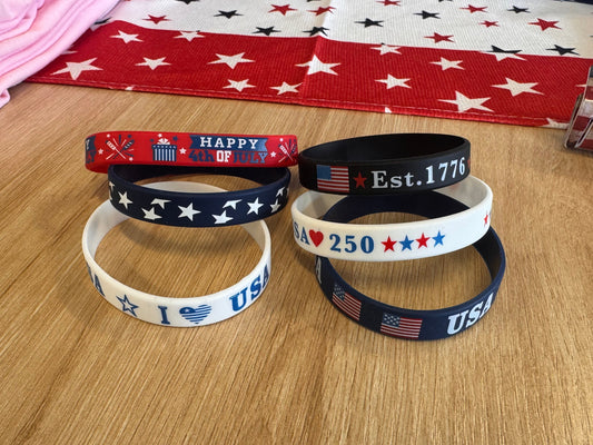 Assorted 4th of July Patriotic Bracelets