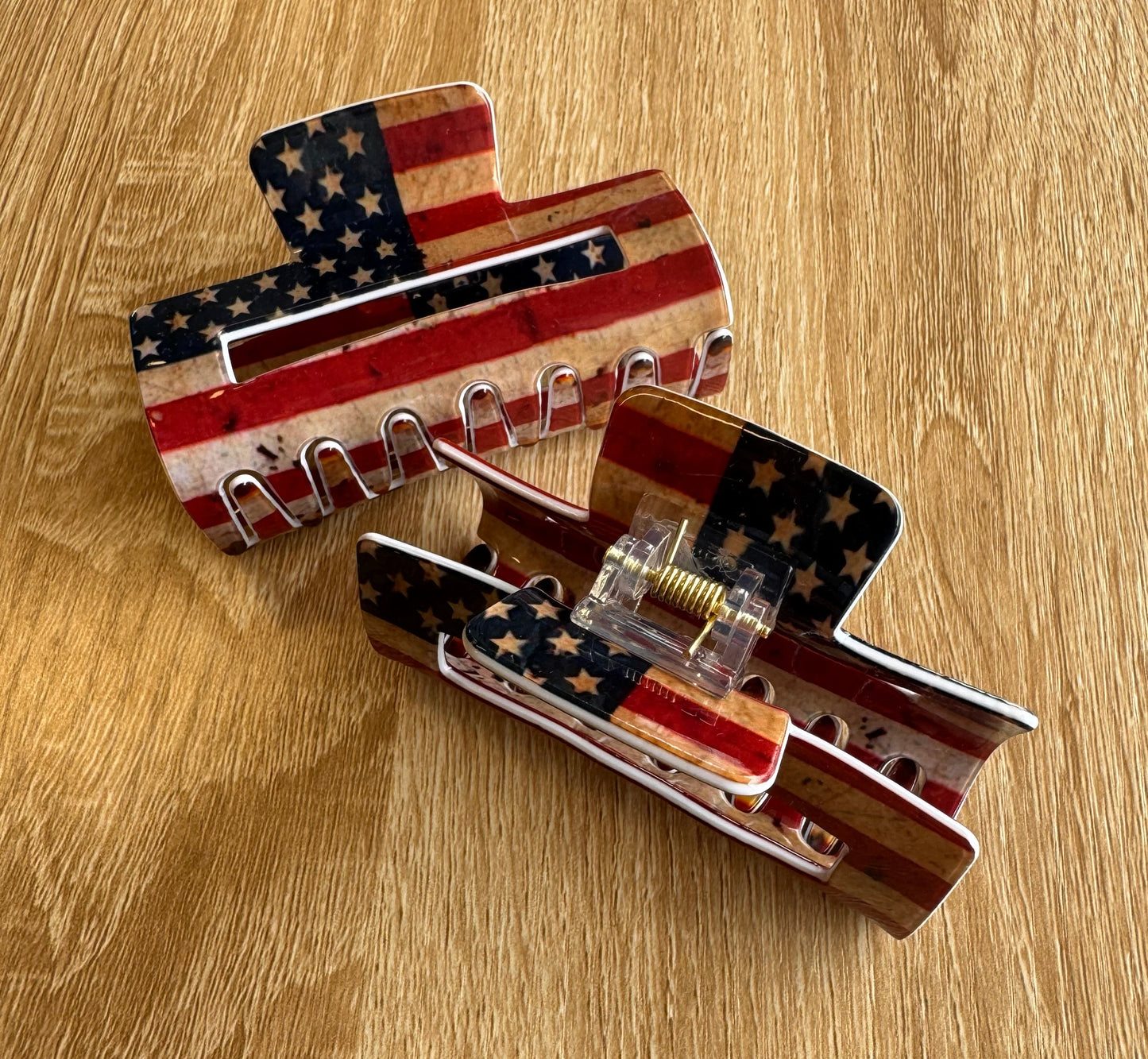 American Flag Claw Hair Clip