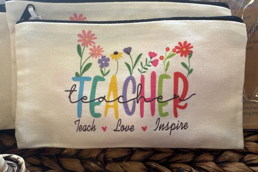 Teacher- Canvas Zipper Bag