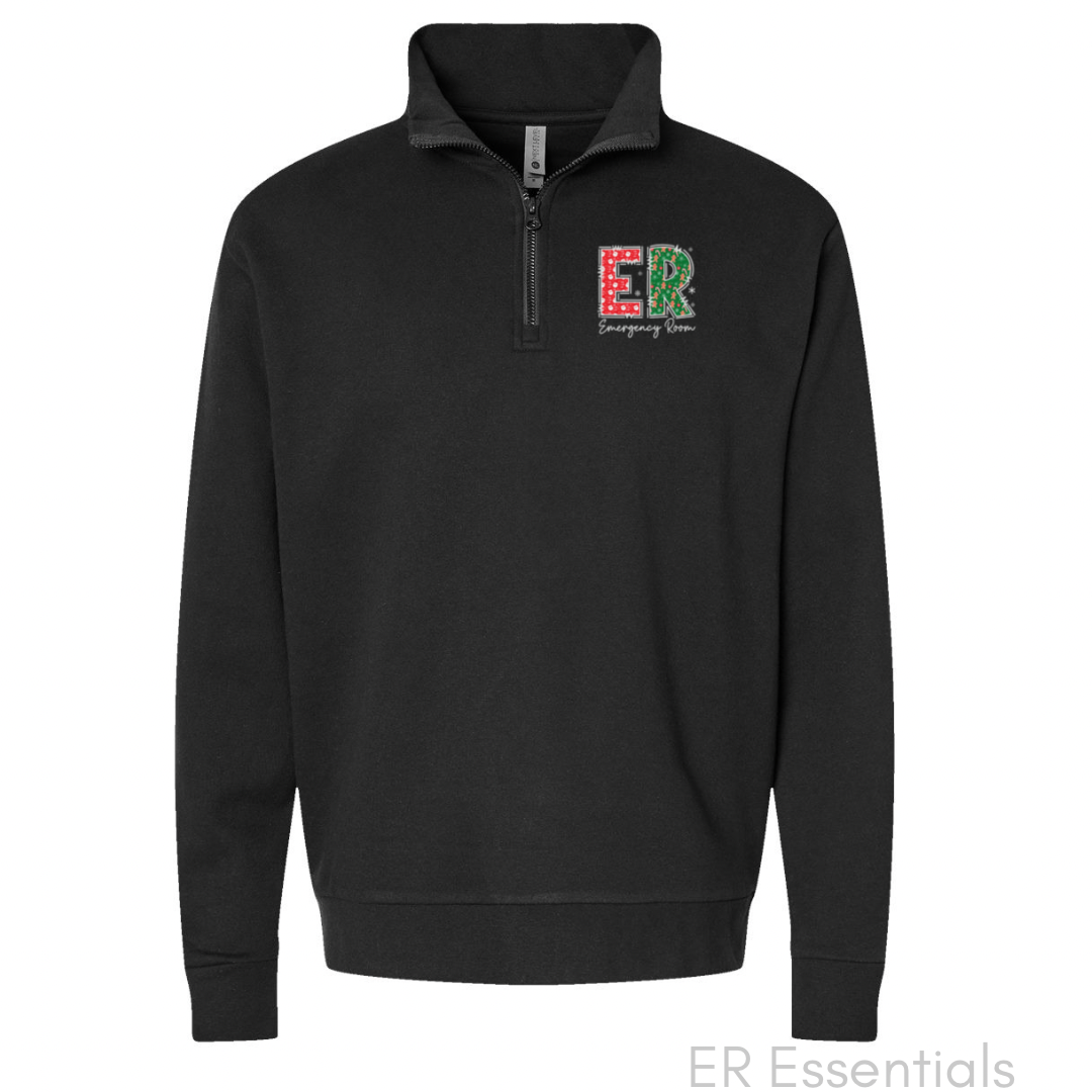 Christmas Emergency Department Quarter Zip Sweatshirt- (NL)