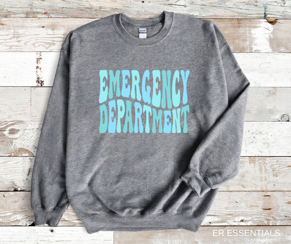 SUMMER WAVY EMERGENCY DEPARTMENT CREWNECK SWEATSHIRT