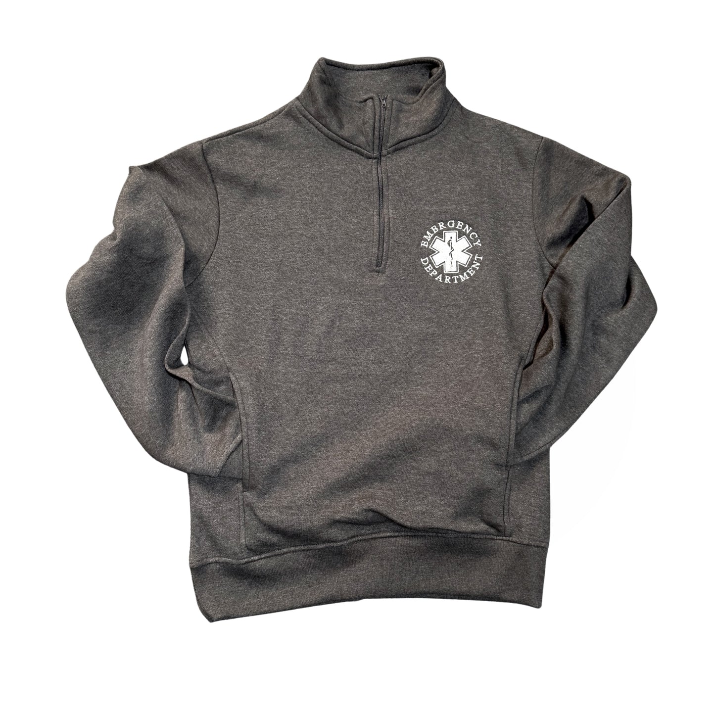 EMBROIDERED Emergency Department *NEW* Pocket Quarter Zip Sweatshirt