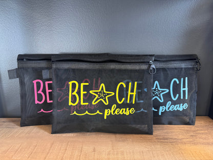 Mesh Zipper Bag- Beach Please