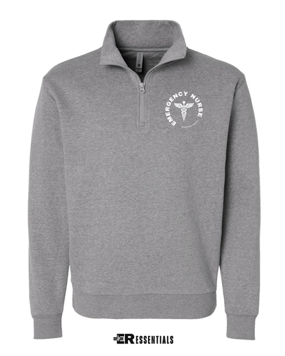 Emergency Nurse Classic Quarter Zip Sweatshirt- Grey