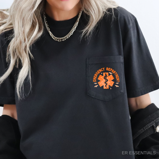 **PRE-ORDER SALE** HALLOWEEN EMERGENCY DEPARTMENT POCKET SHORT SLEEVE T-SHIRT