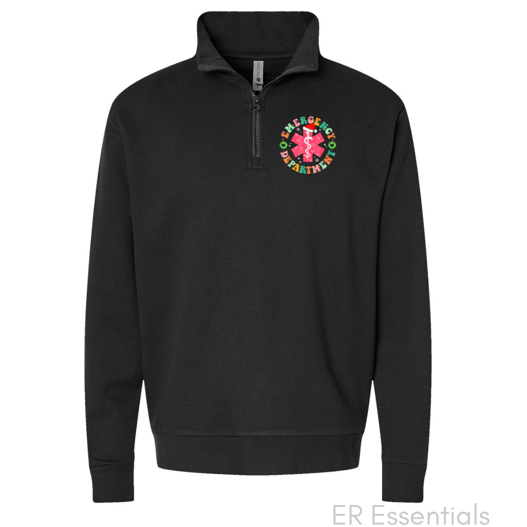 Christmas Emergency Department Quarter Zip Sweatshirt- (NL)