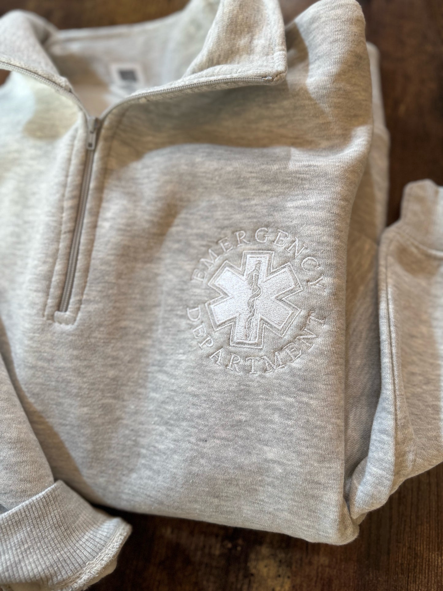 EMBROIDERED Emergency Department Quarter Zip Sweatshirt
