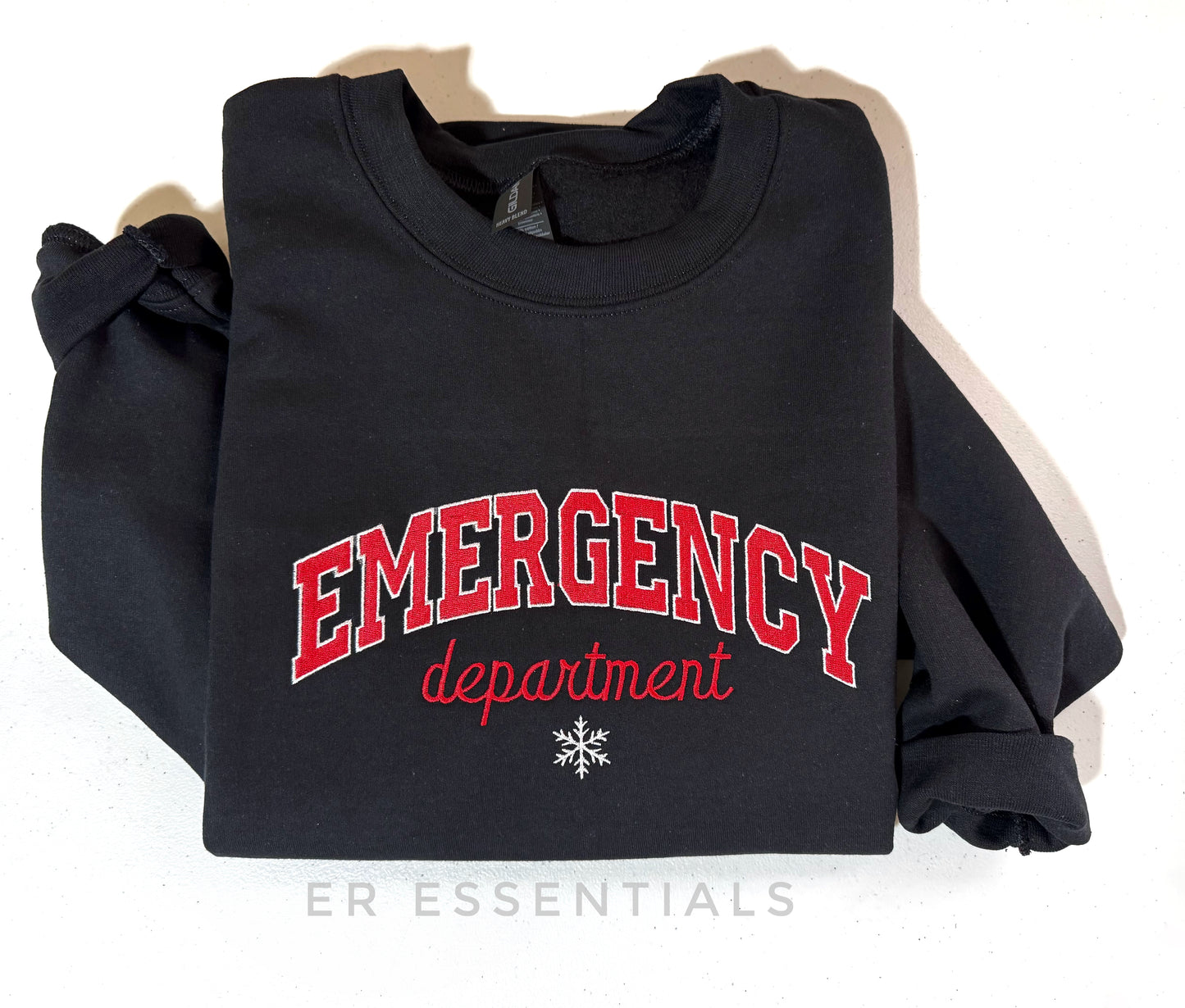 “OOPS” Embroidered Emergency Department Christmas Crewneck Sweatshirt
