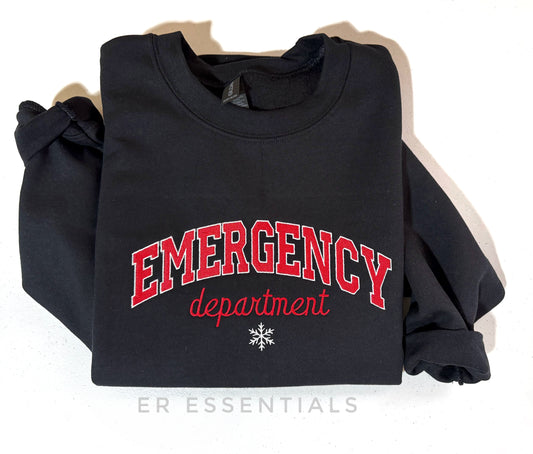 “OOPS” Embroidered Emergency Department Christmas Crewneck Sweatshirt