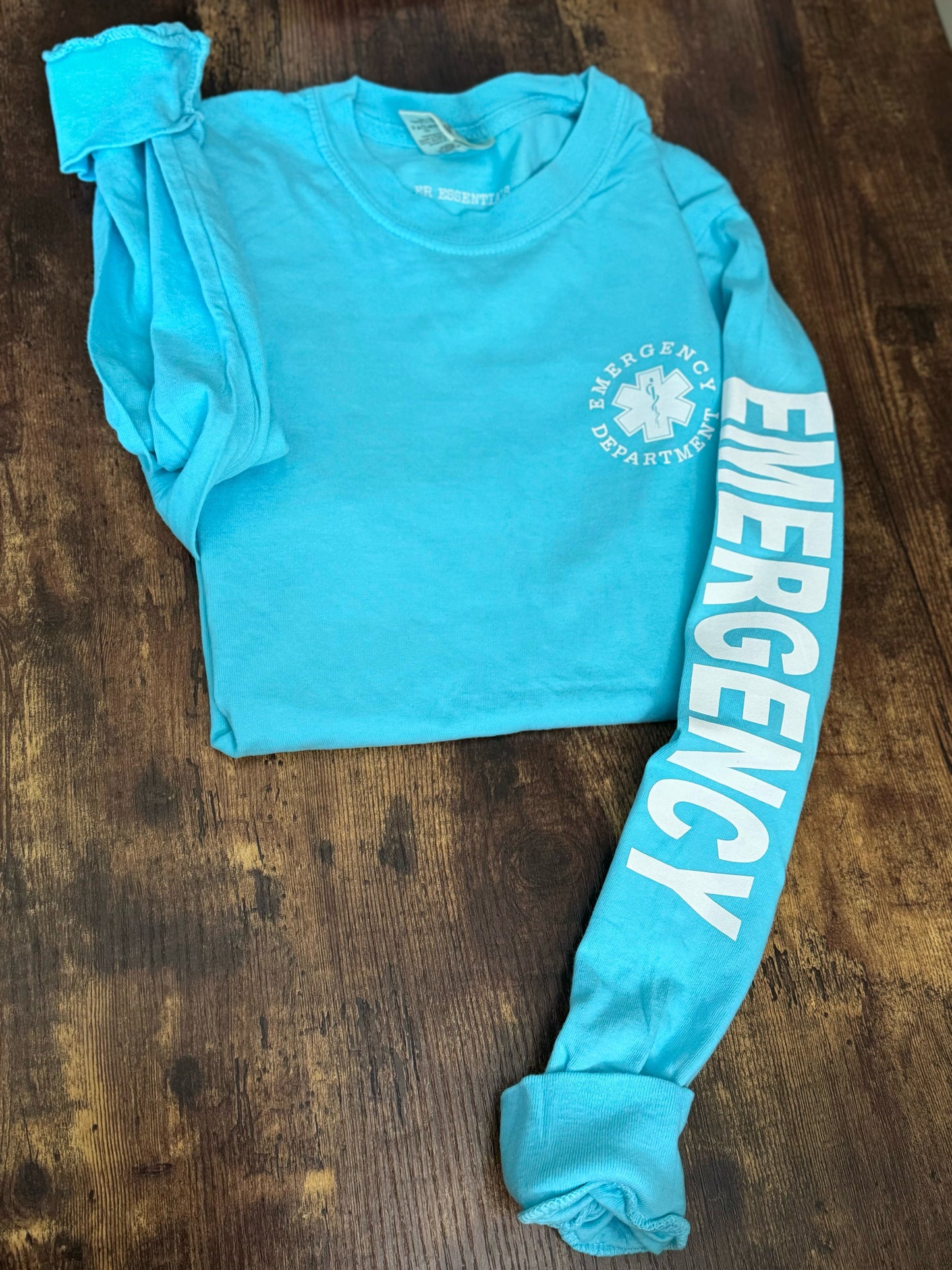 EMERGENCY DEPARTMENT LONG SLEEVE (comfort colors) EMERGENCY SLEEVE (white images)