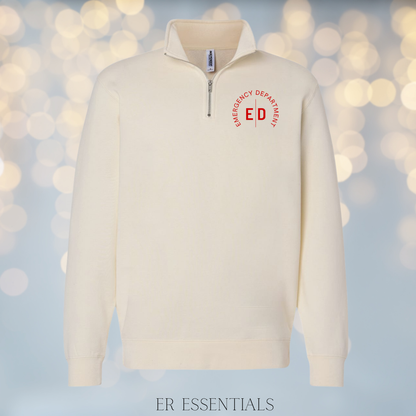 Emergency Department (red image) Quarter Zip Sweatshirt