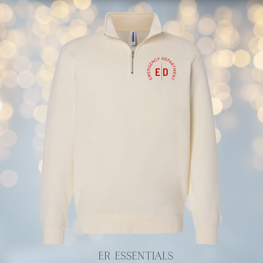 Emergency Department (red image) Quarter Zip Sweatshirt