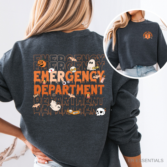 **PRE-ORDER SALE** EMERGENCY DEPARTMENT HALLOWEEN CREWNECK SWEATSHIRT