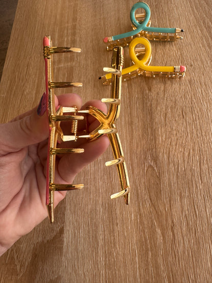 Pencil Hair Claw- Teacher Gift