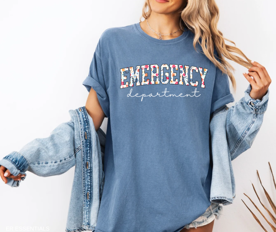 Floral Emergency Department T-Shirt