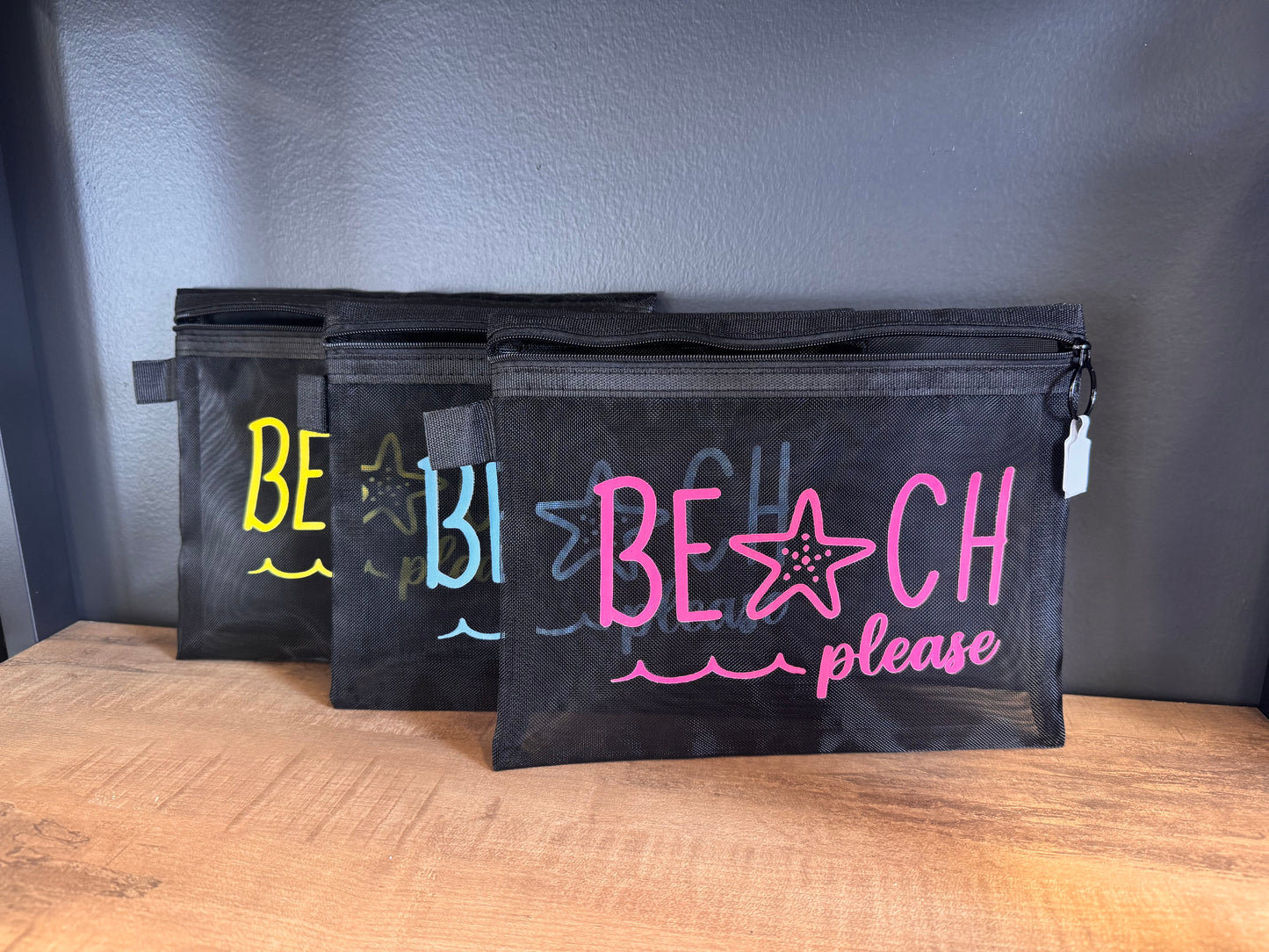 Mesh Zipper Bag- Beach Please