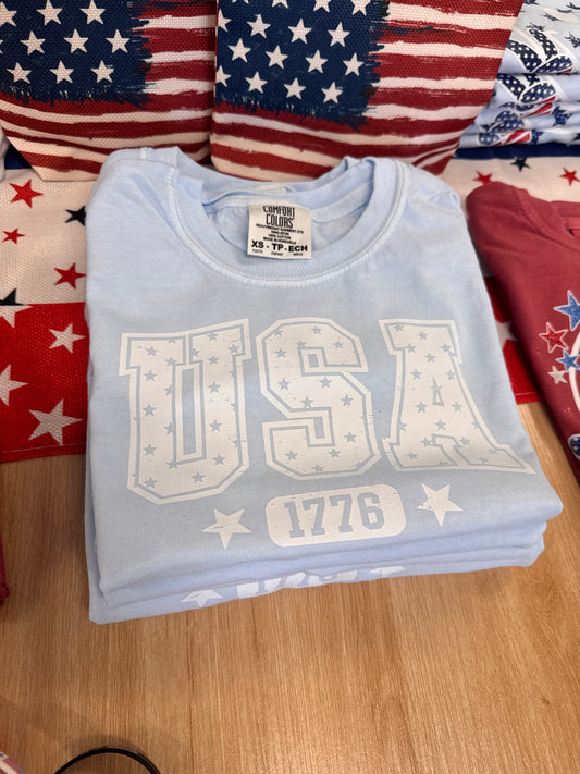 KIDS: USA T-Shirt, Light Blue