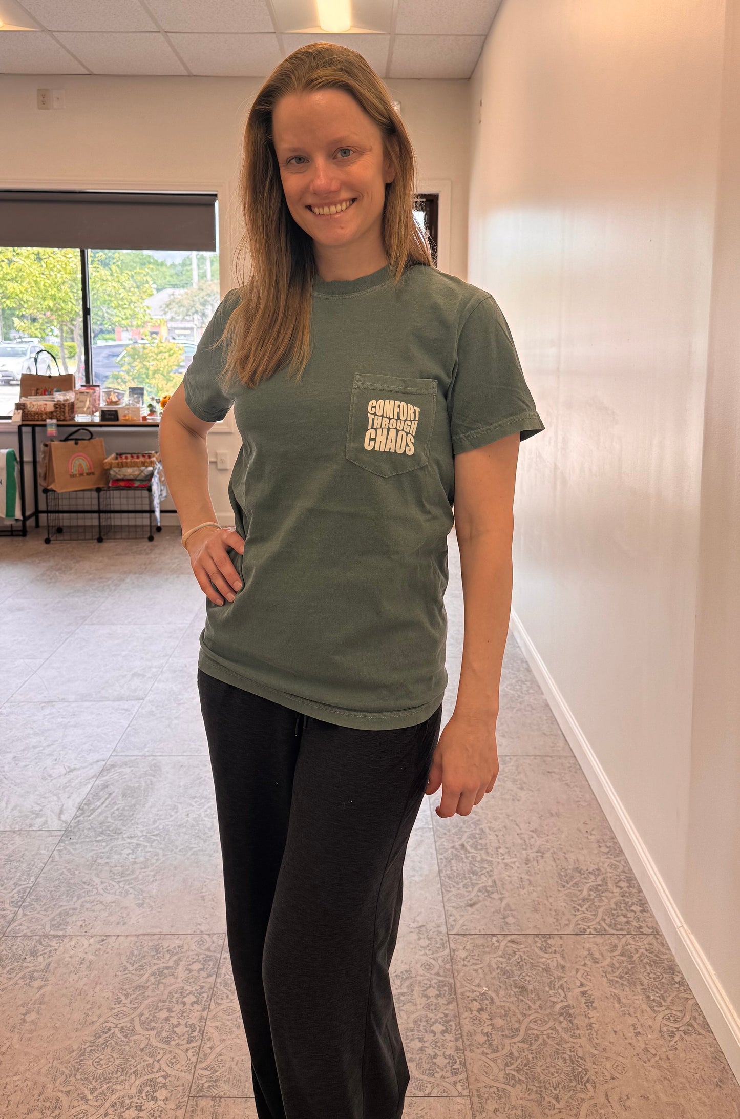 Comfort Through Chaos Pocket T-Shirt