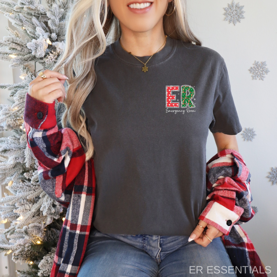 EMERGENCY DEPARTMENT CHRISTMAS SHORT SLEEVE T-SHIRT (comfort colors)