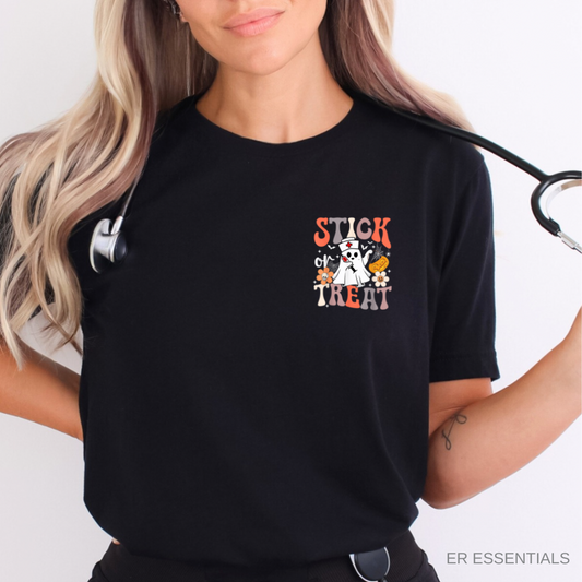 STICK OR TREAT- HALLOWEEN SHORT SLEEVE T-SHIRT