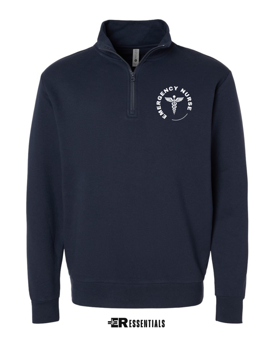 Emergency Nurse Classic Quarter Zip Sweatshirt- Navy