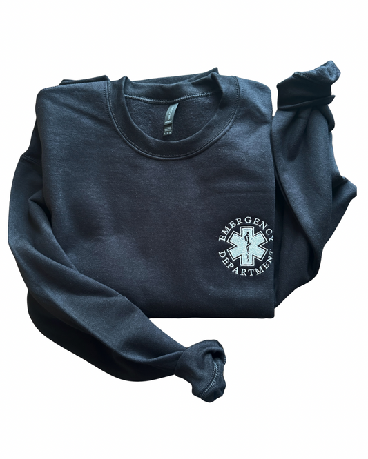 Embroidered Emergency Department Crewneck Sweatshirt