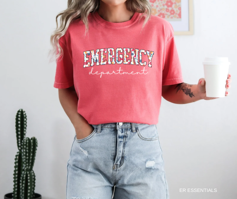 Floral Emergency Department T-Shirt