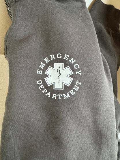 *OOPS* SALE- READY TO SHIP- EMERGENCY DEPARTMENT Quarter Zip Sweatshirt (small, new railroad grey)