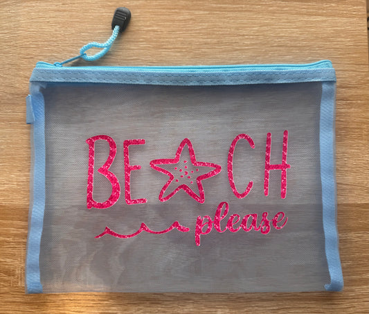 Mesh Zipper Bag- Beach Please