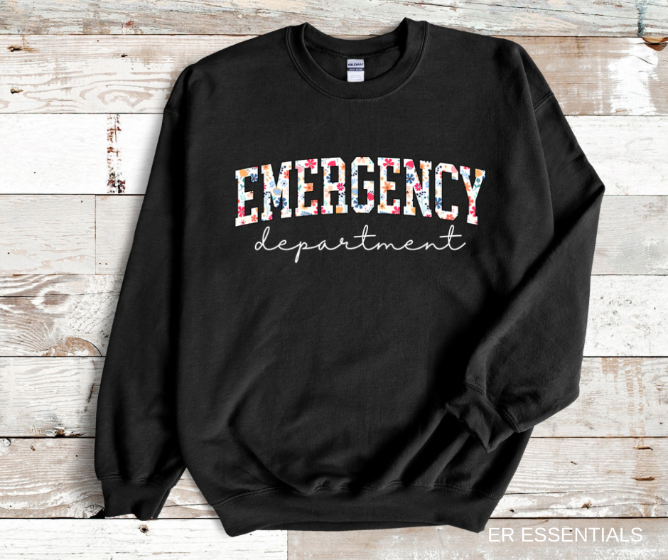 FLORAL EMERGENCY DEPARTMENT CREWNECK SWEATSHIRT