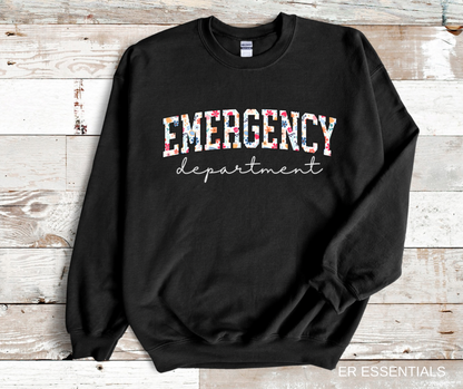FLORAL EMERGENCY DEPARTMENT CREWNECK SWEATSHIRT