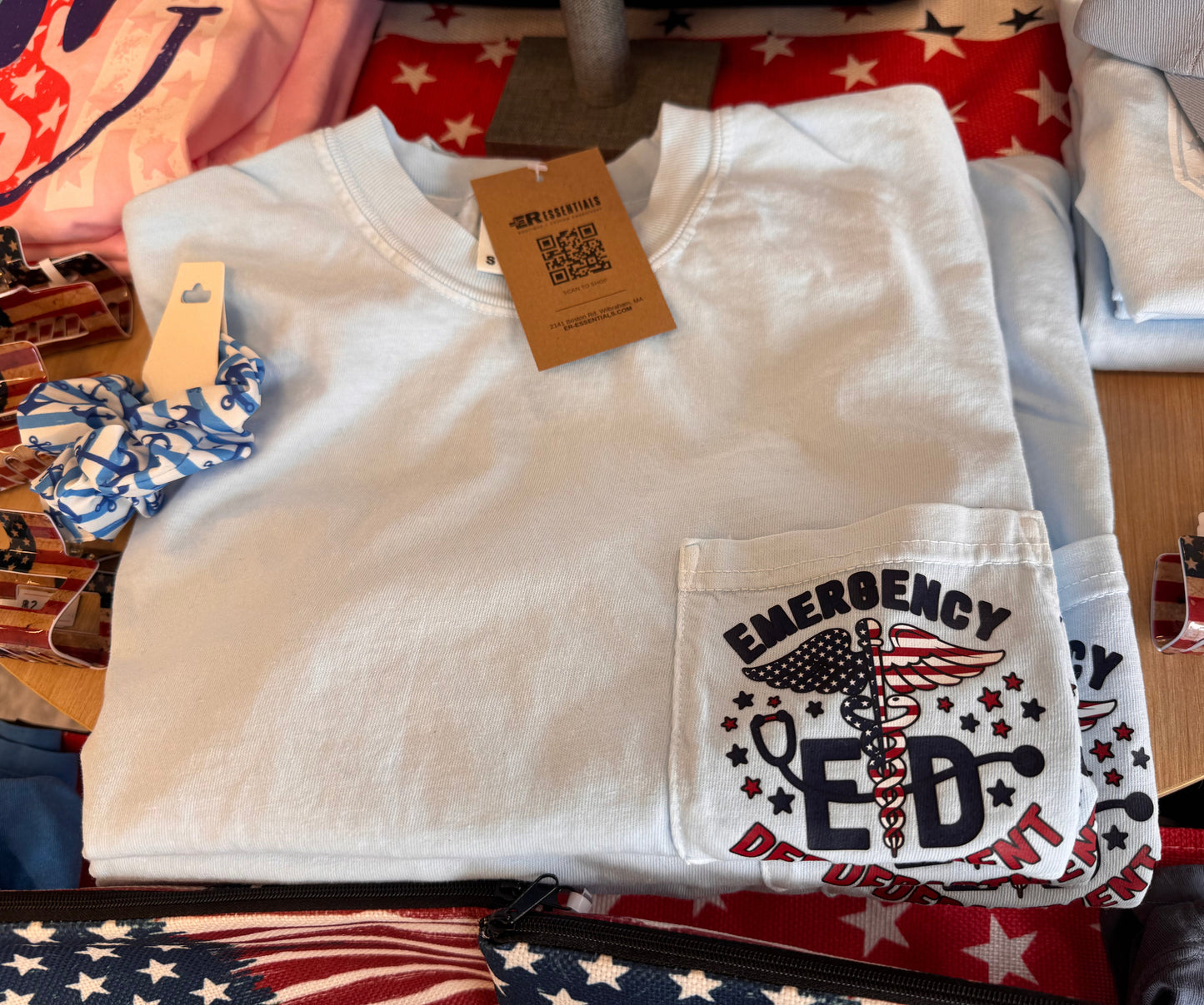 4th of July Emergency Department Pocket T-Shirt