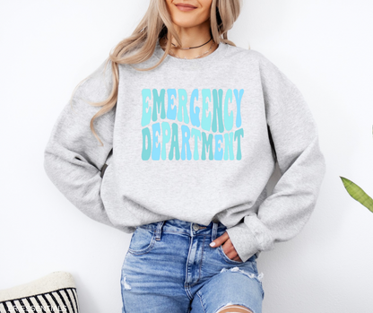 SUMMER WAVY EMERGENCY DEPARTMENT CREWNECK SWEATSHIRT