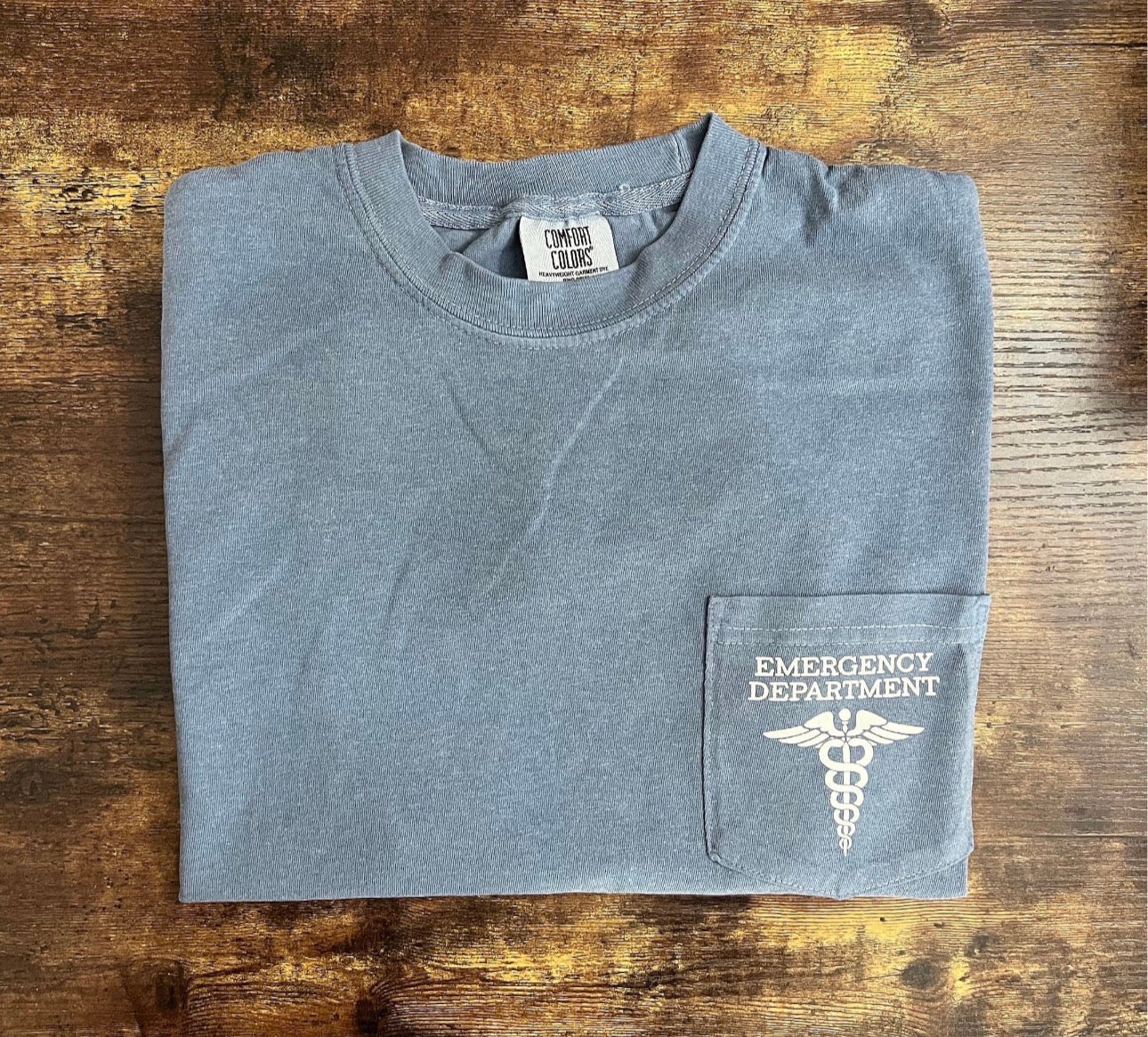EMERGENCY DEPARTMENT w/ MEDICAL CADUCEUS POCKET SHORT SLEEVE T-SHIRT